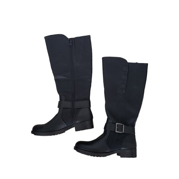 BOC Mckenna Black Vegan Leather Tall Riding Boots - Picture 1 of 11